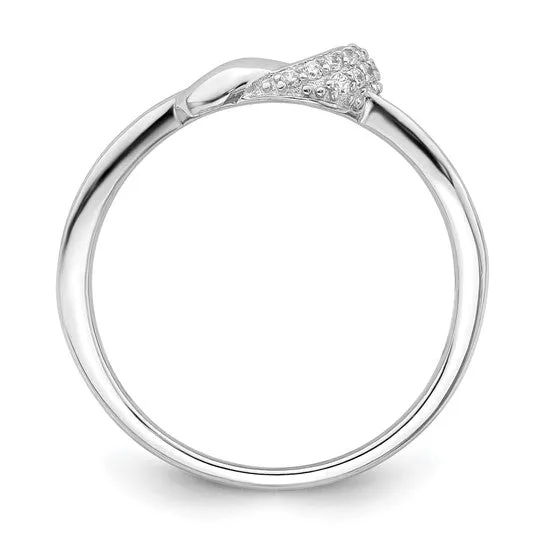 Sterling Silver CZ Knot Ring