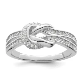 Sterling Silver CZ Knot Ring