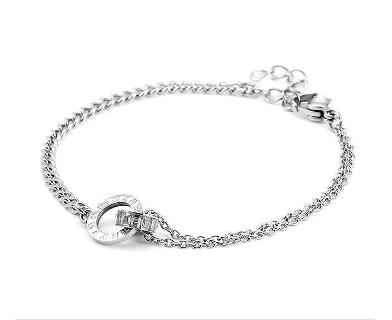Street Interlocking Engraved Couple Bracelet
