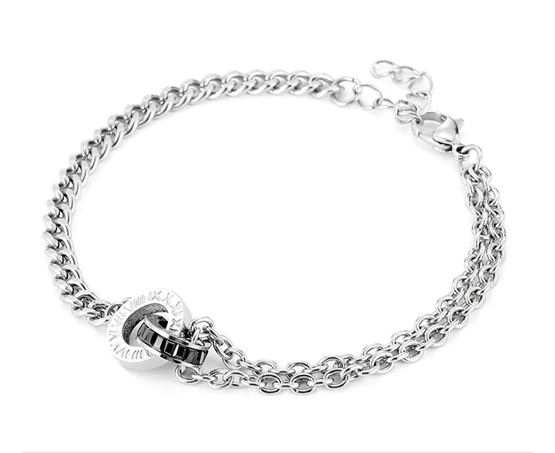 Street Interlocking Engraved Couple Bracelet