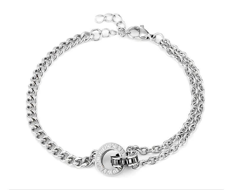 Street Interlocking Engraved Couple Bracelet