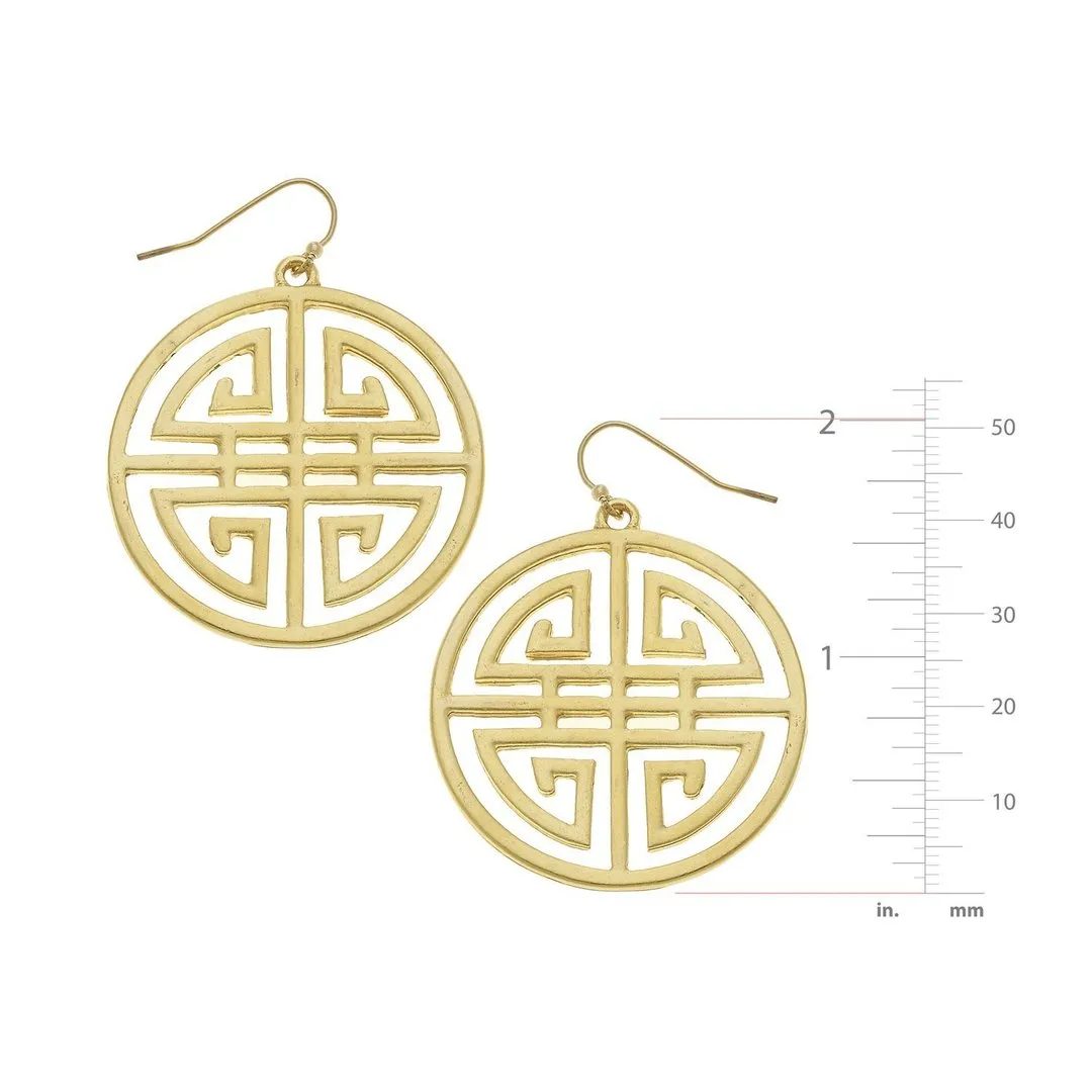 Susan Shaw Gold Medallion Earrings