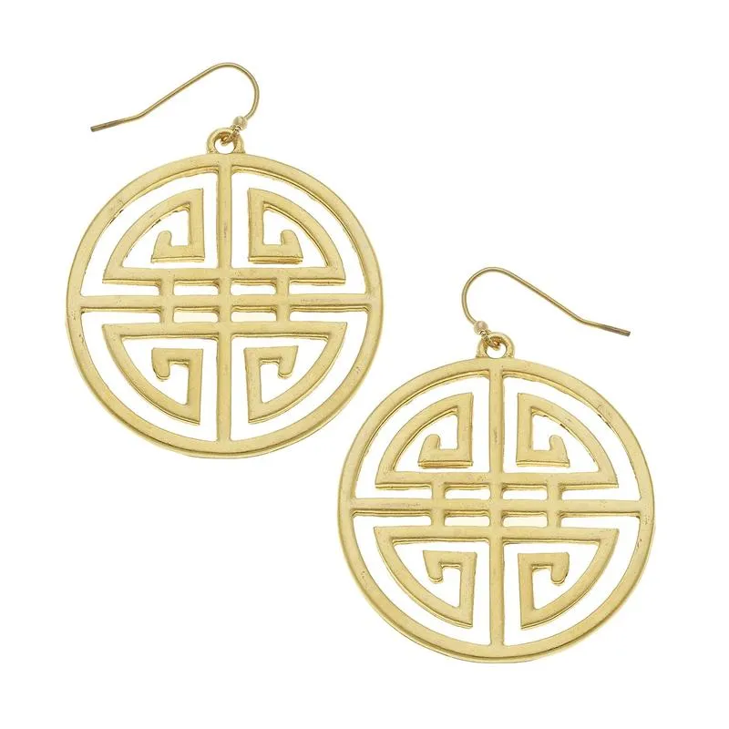 Susan Shaw Gold Medallion Earrings