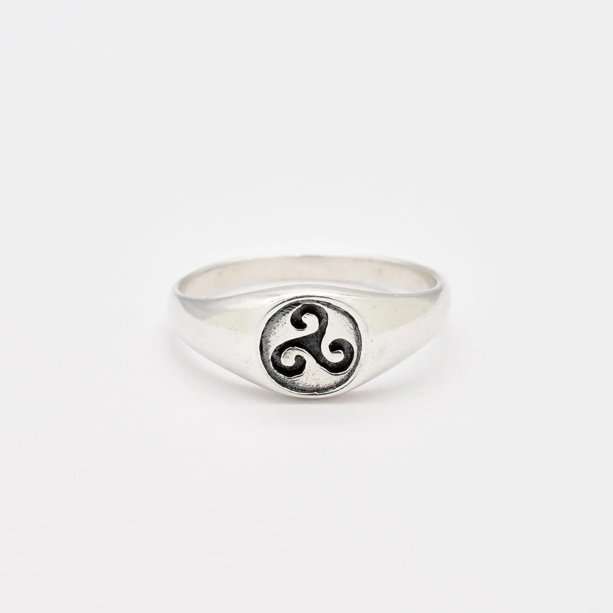 Triskelion Ring - Triple Spiral Ring - Silver Ancient Ring