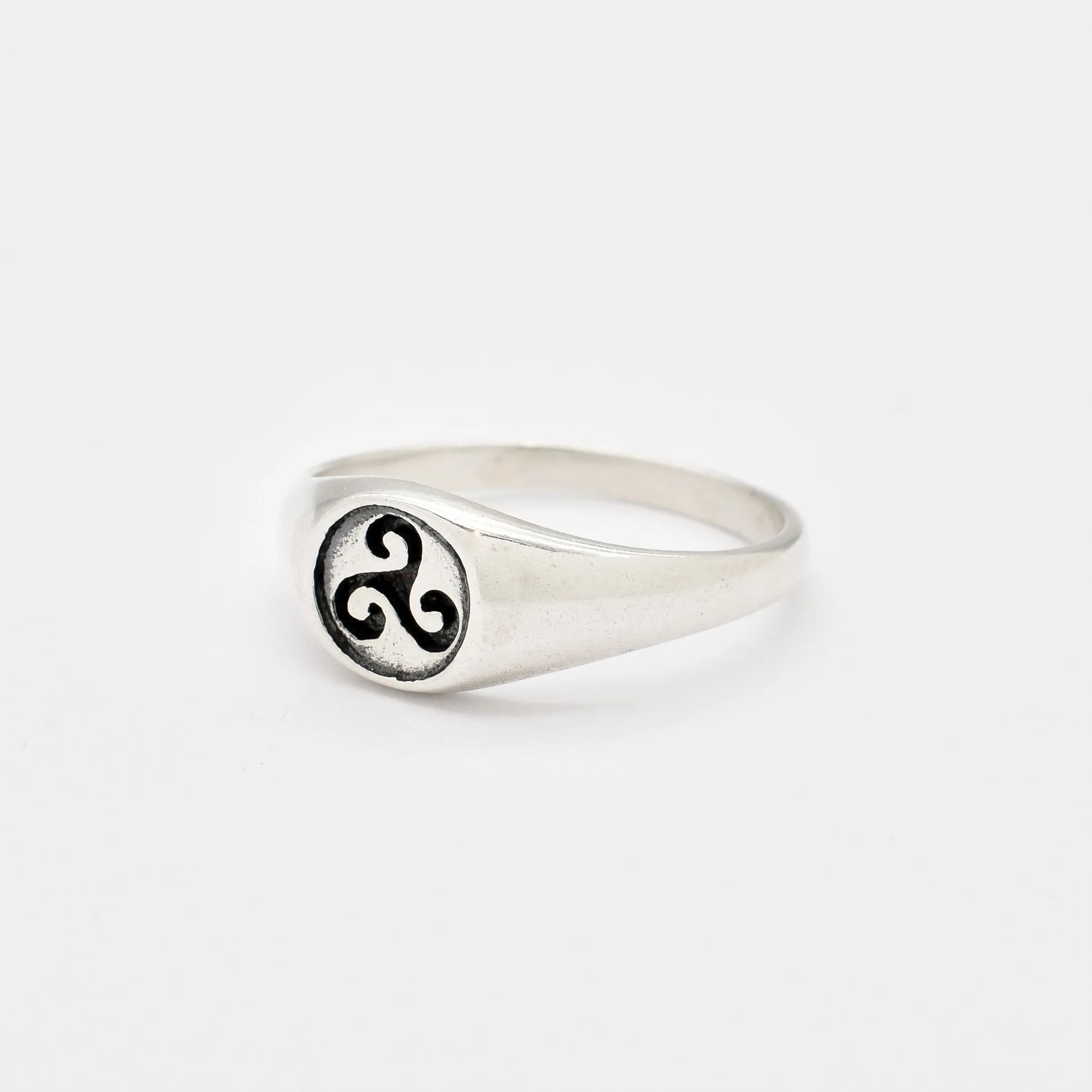 Triskelion Ring - Triple Spiral Ring - Silver Ancient Ring