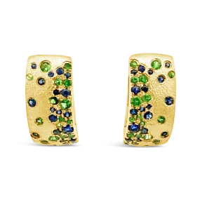 Tsavorite & Sapphire Earrings