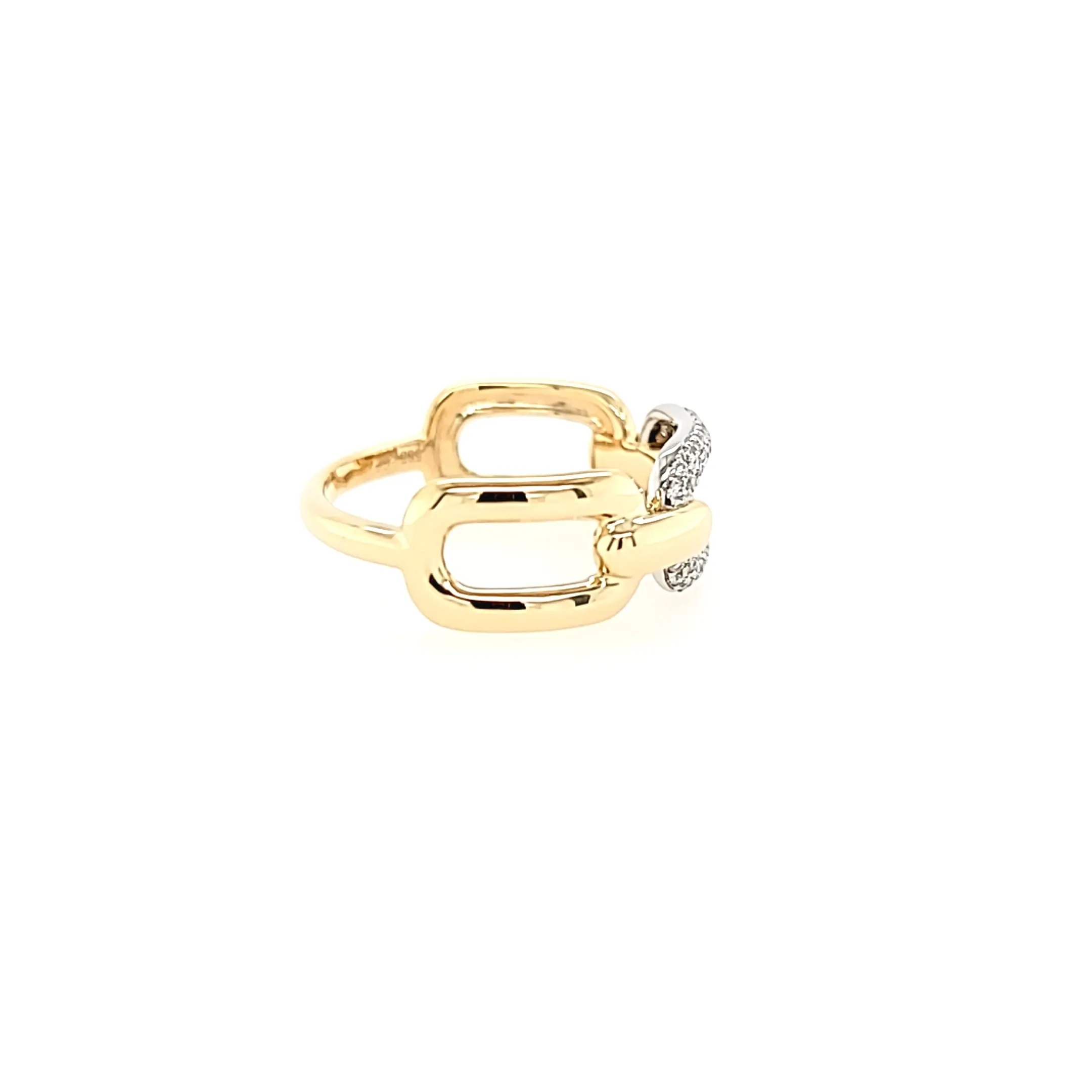 Yellow Gold Diamond Chain Ring (I7205)